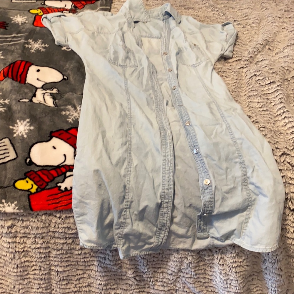 Jean short sleeves dress